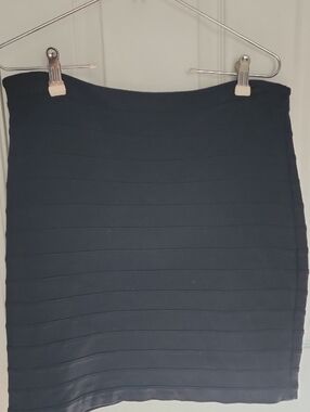 Express Black Horizontal Bandage Pencil Skirt
